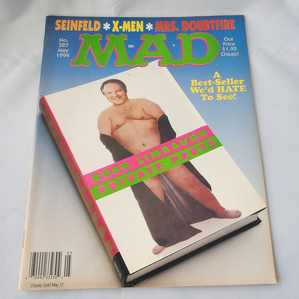 MAD‎ Magazine #327 May 1994 Seinfeld X-Men Mrs. Doubtfire Vintage Collectible